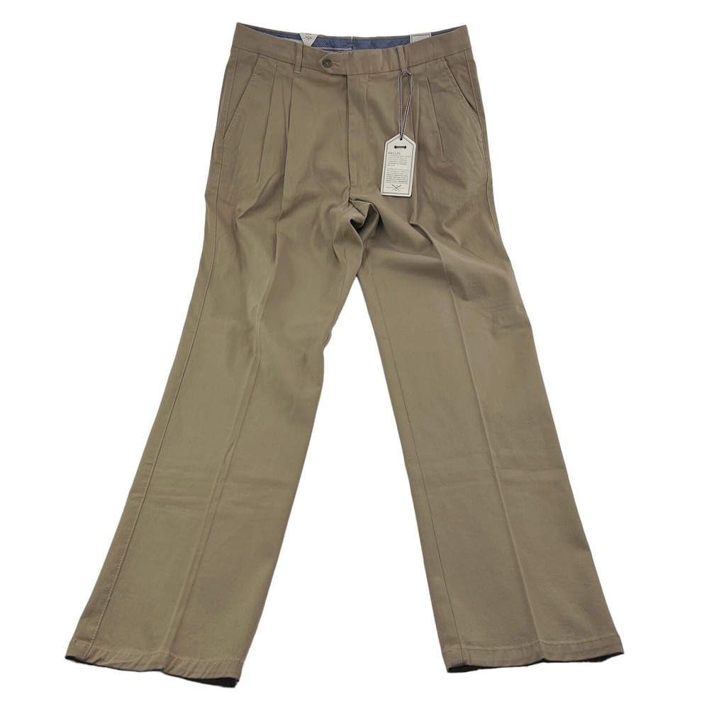NWT Ballin Khaki Dorchester Perma Color Supima Twill Cotton‎ Pant Men Size 35X34